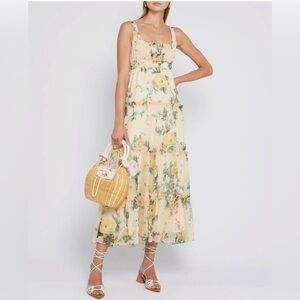 NEW O.P.T. Scarlet Tiered Sundress In Beige Floral Small